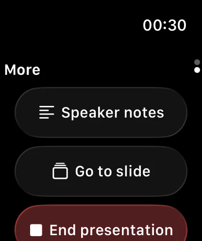 2. Under More, choose Speaker notes or Go to slide. These features use Pro on your iPhone.