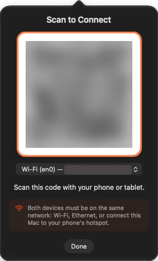 2. Keep this window open to scan from your phone.