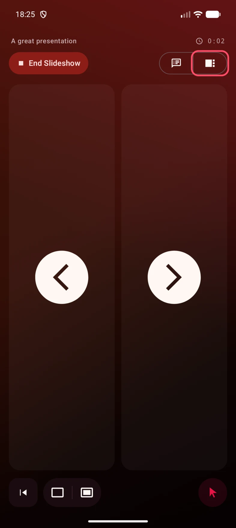 1. Tap the sidebar button at the top-right.